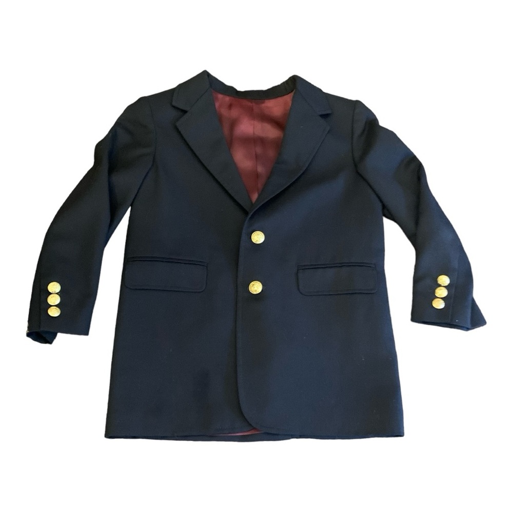 Talbots Kids Boy Blazer - 100% Wool - size 7  navy blue